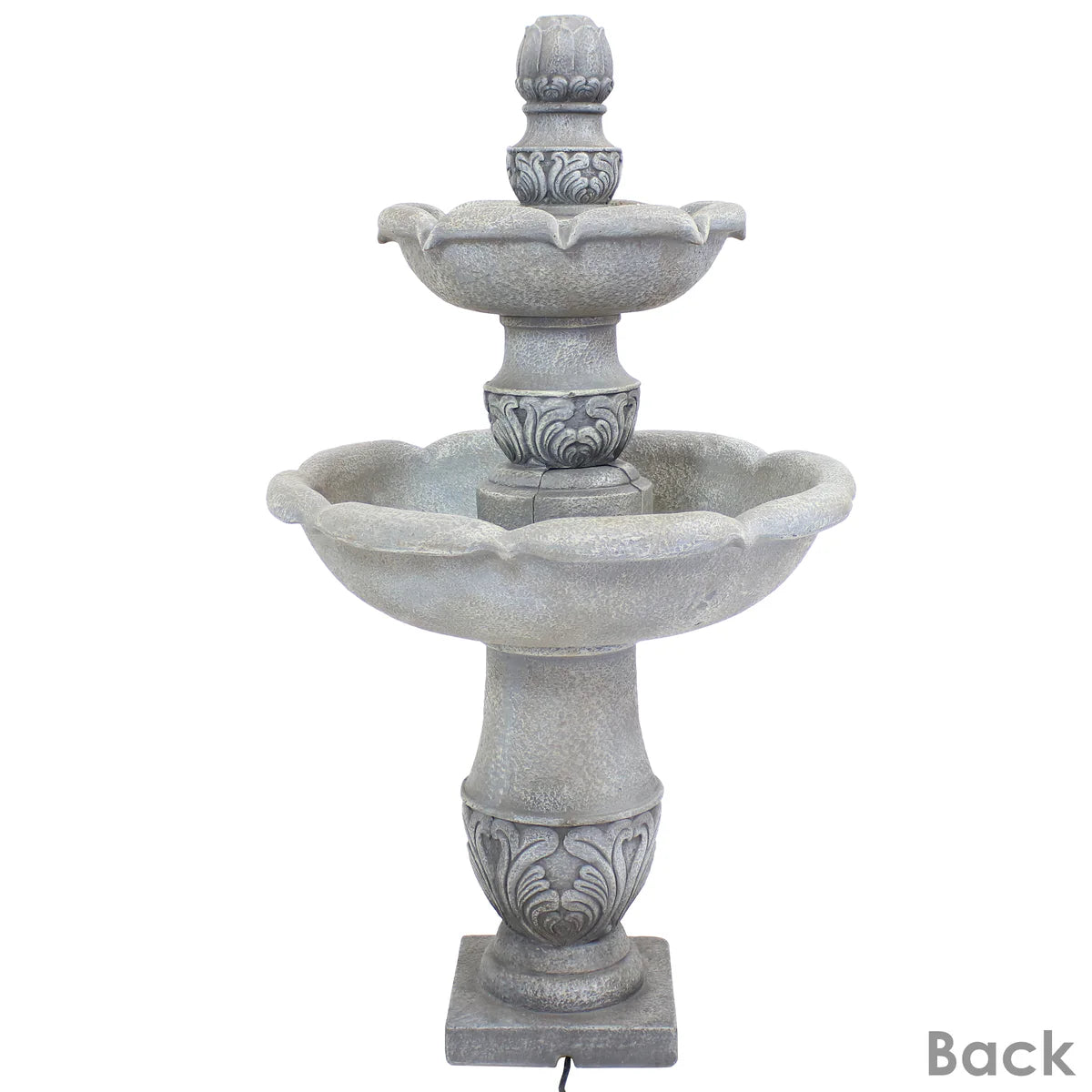 Sunnydaze 2-Tier Outdoor Water Fountain - French Garden Design - 50" - Dusty Gray