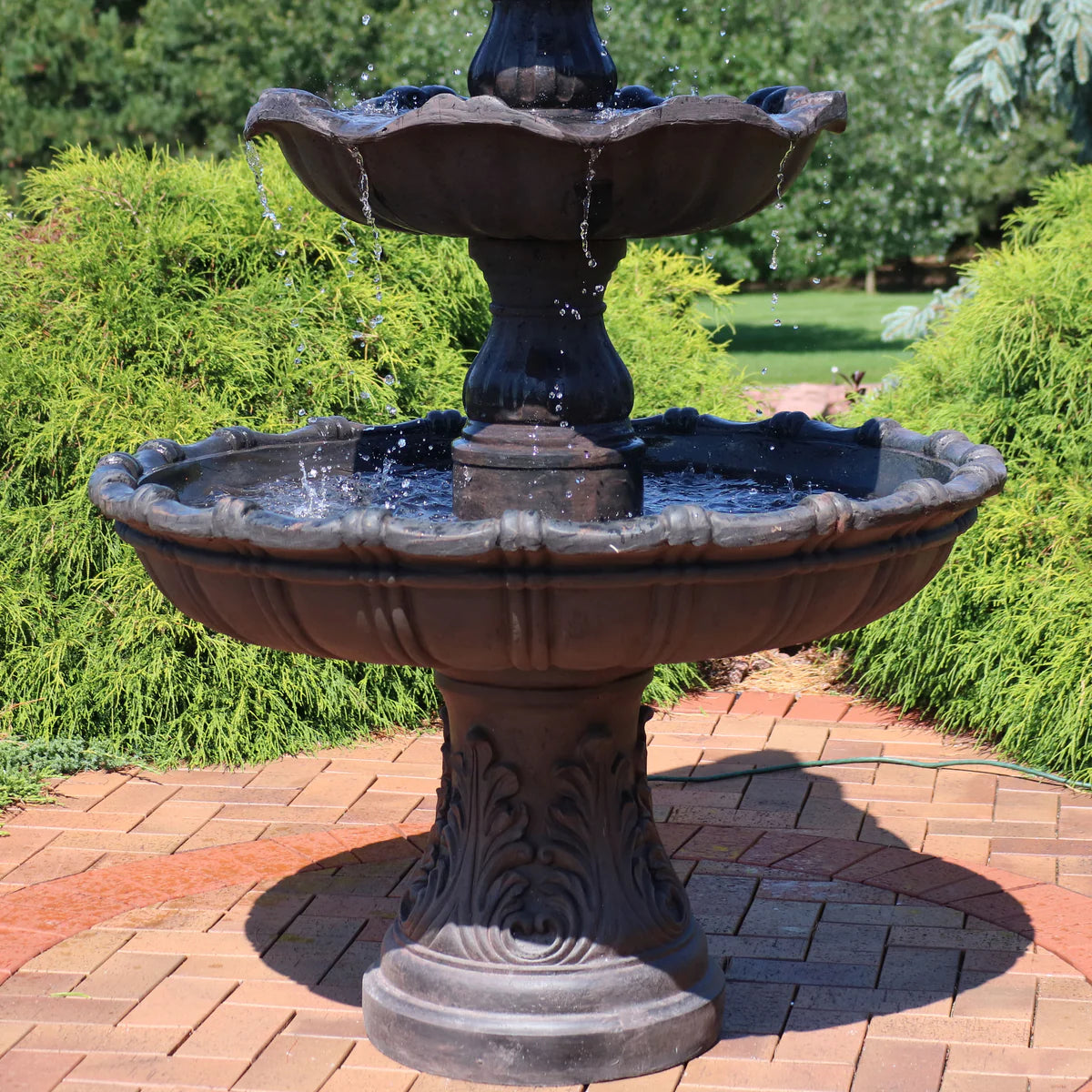 Sunnydaze 4-Tier Grand Courtyard Outdoor Water Fountain - 80"