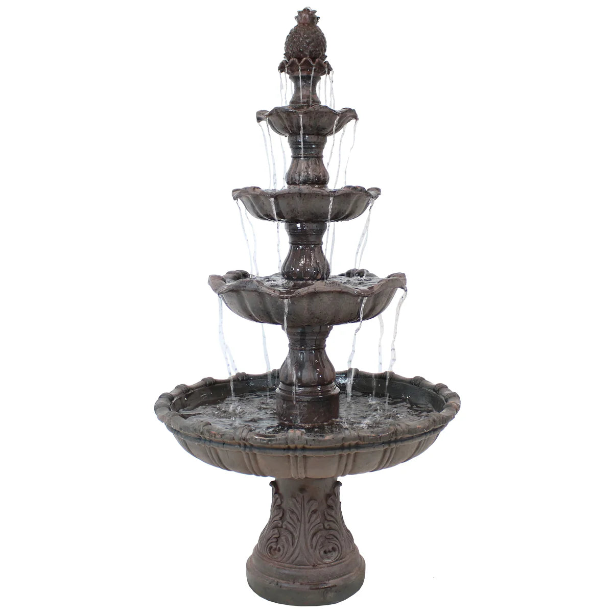 Sunnydaze 4-Tier Grand Courtyard Outdoor Water Fountain - 80"