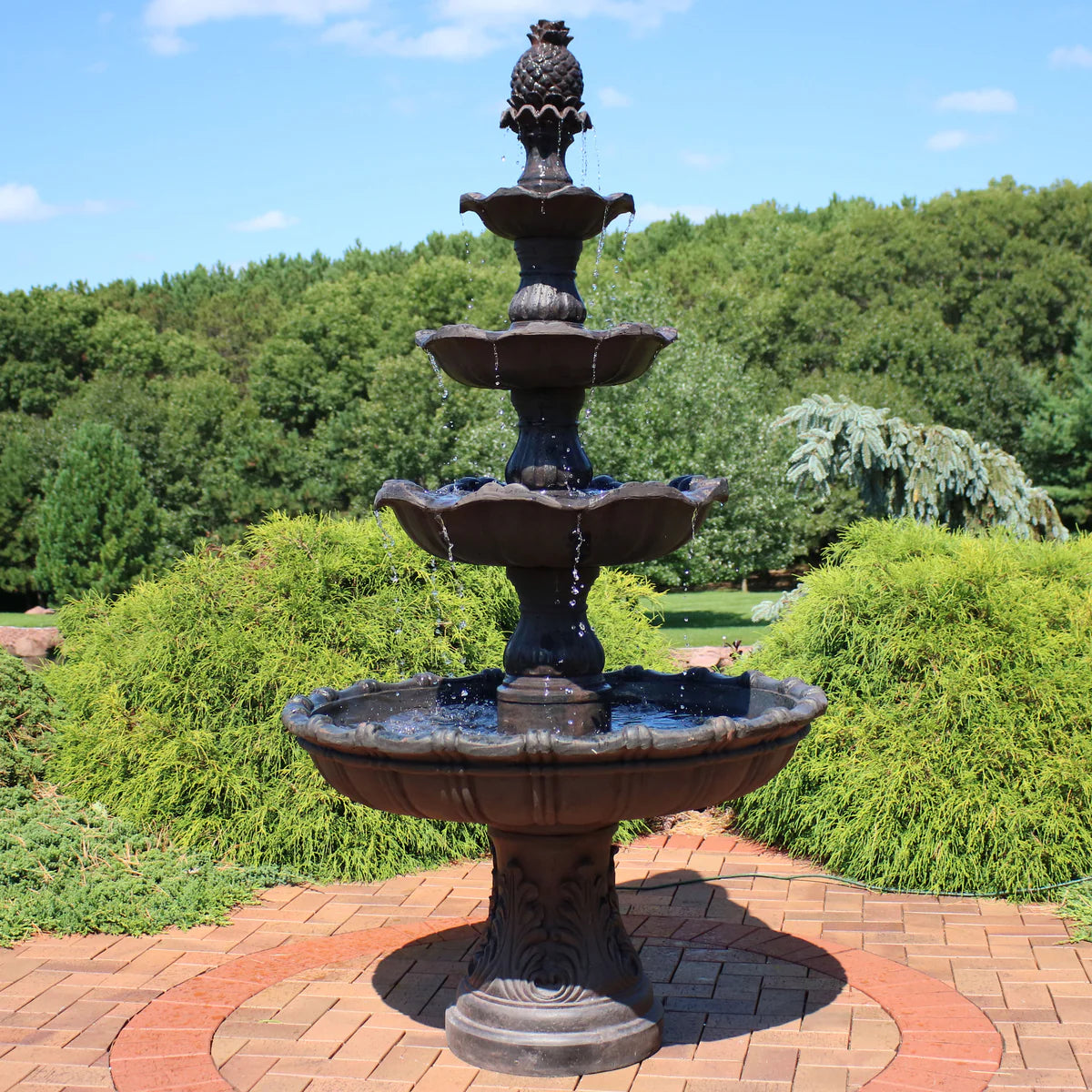 Sunnydaze 4-Tier Grand Courtyard Outdoor Water Fountain - 80"