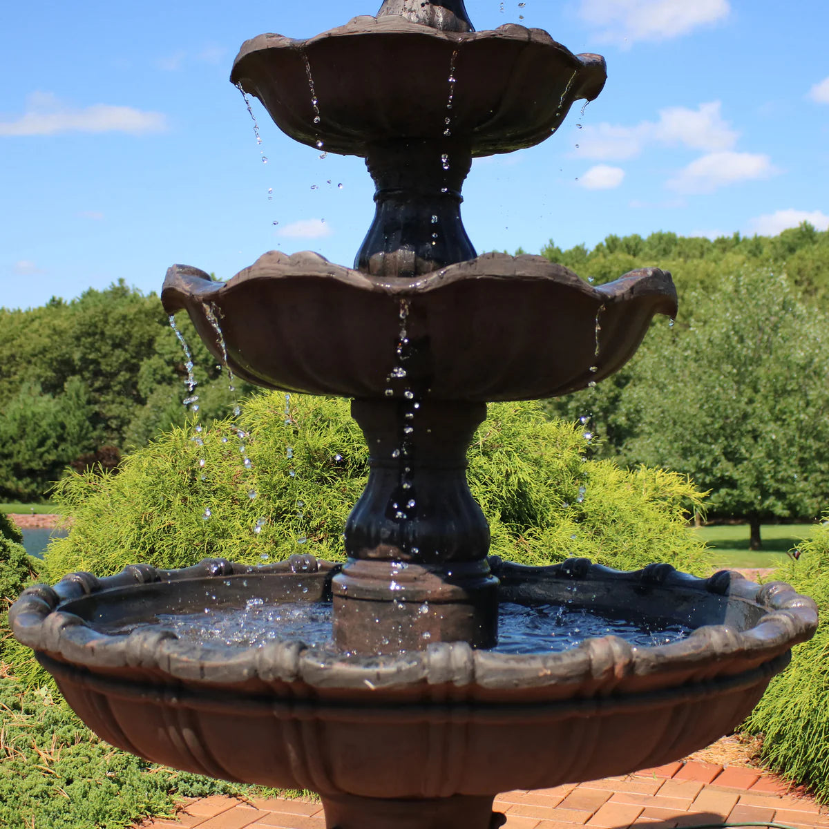Sunnydaze 4-Tier Grand Courtyard Outdoor Water Fountain - 80"
