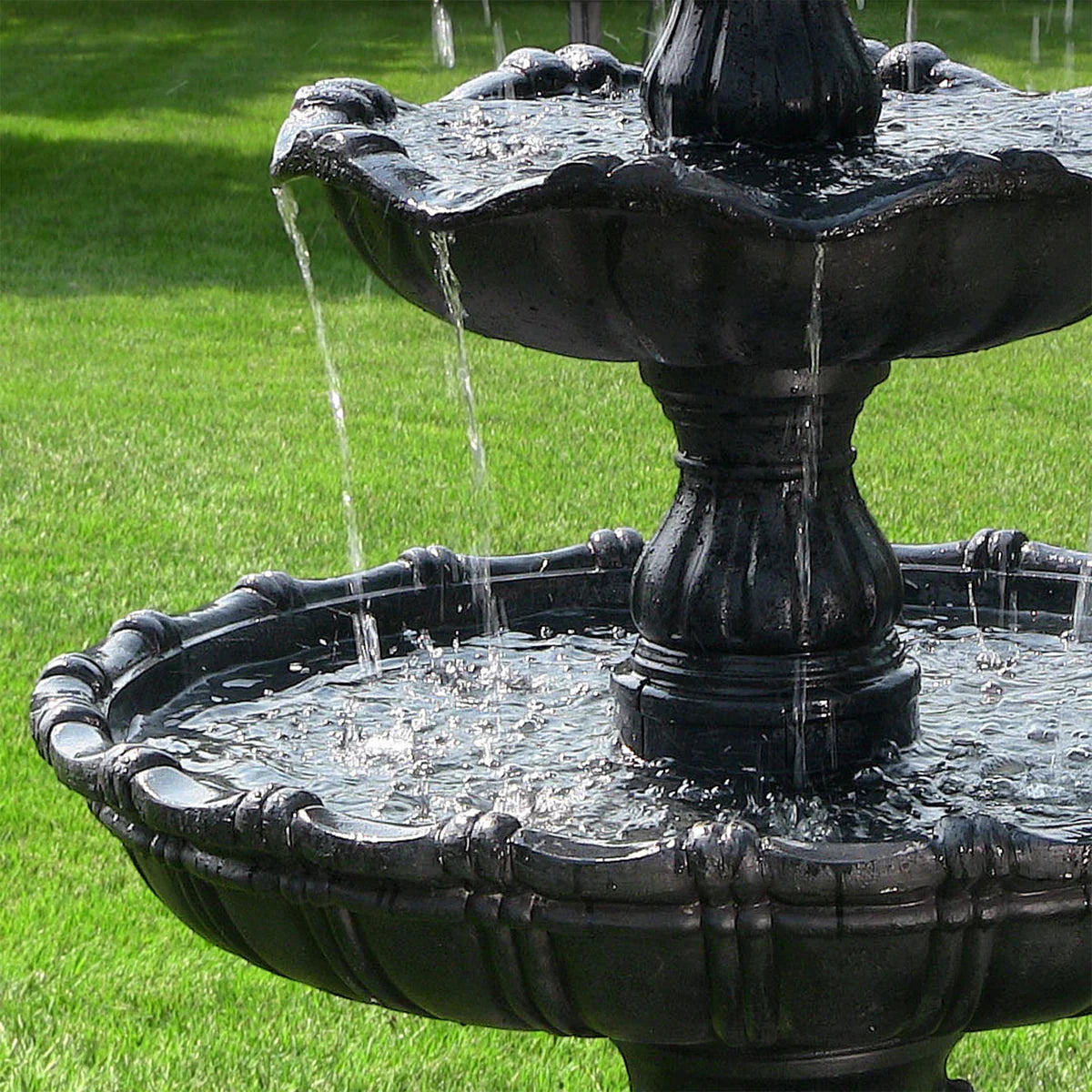 Sunnydaze 4-Tier Grand Courtyard Outdoor Water Fountain - 80"