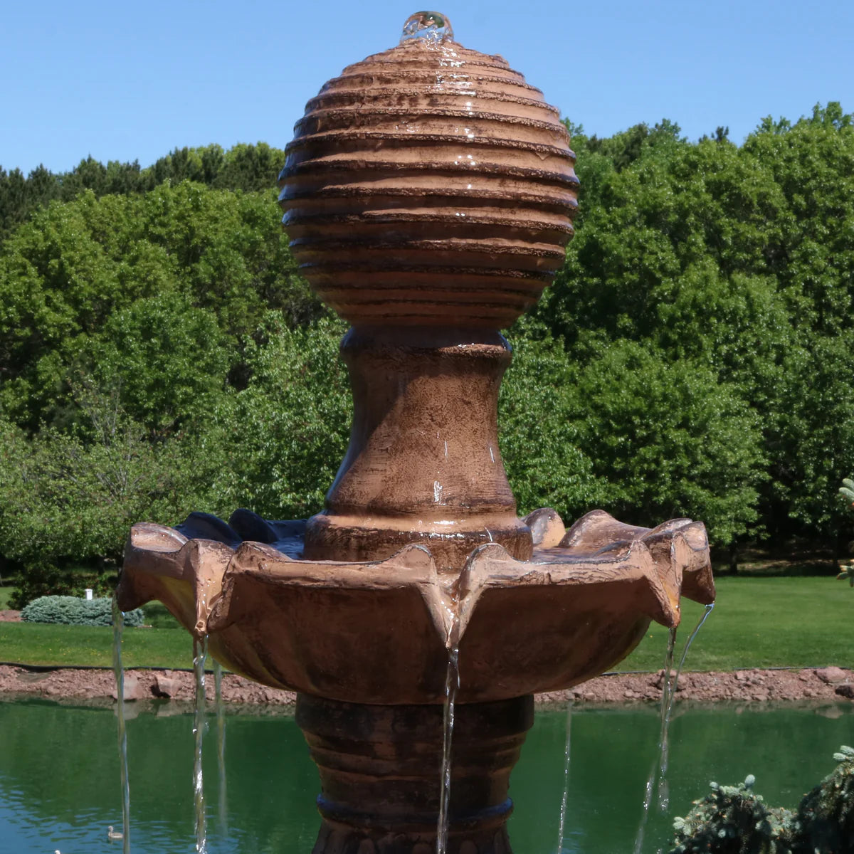 Sunnydaze Large Tiered Ball Outdoor Fountain - 80"