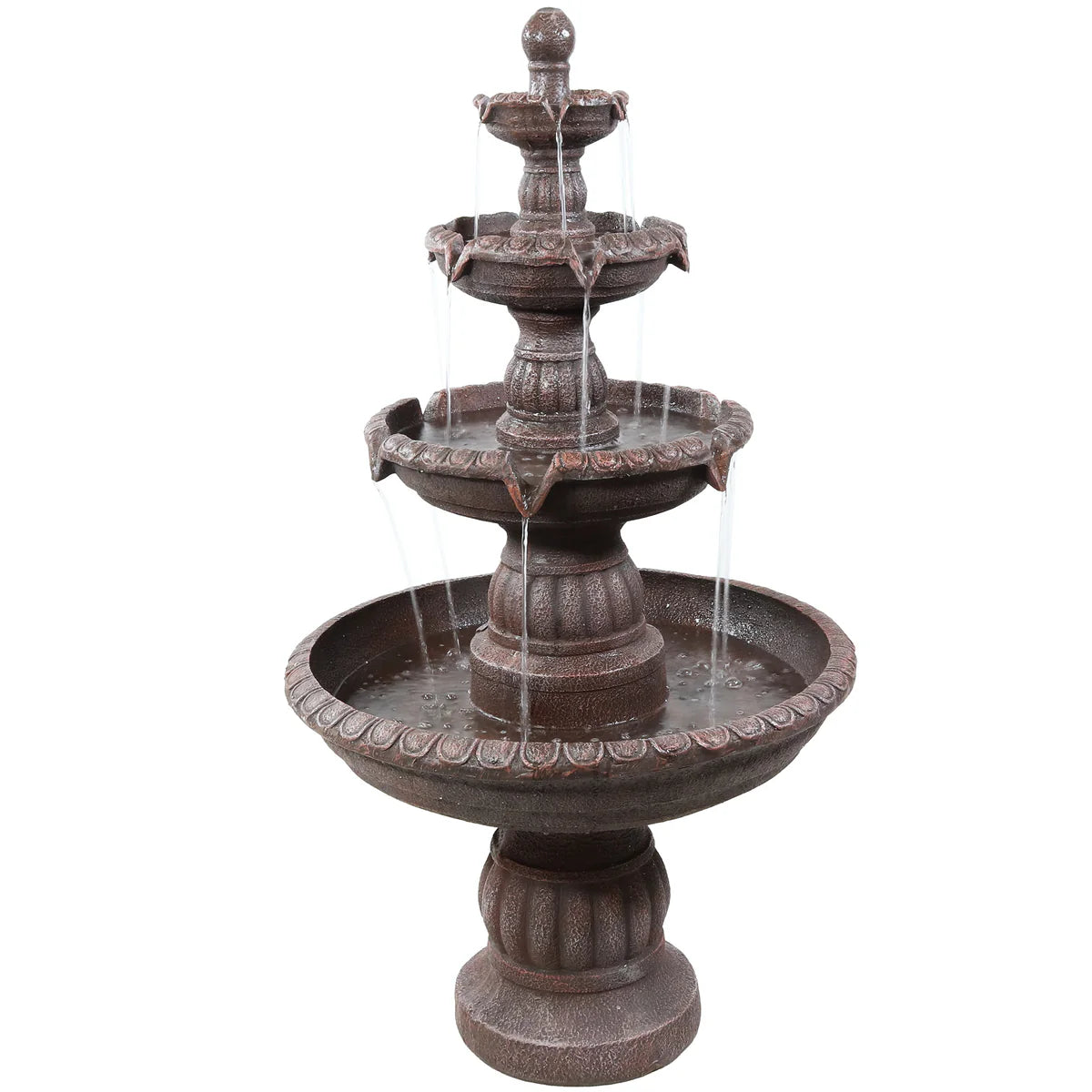 Sunnydaze Mediterranean 4-Tier Outdoor Water Fountain with Electric Pump