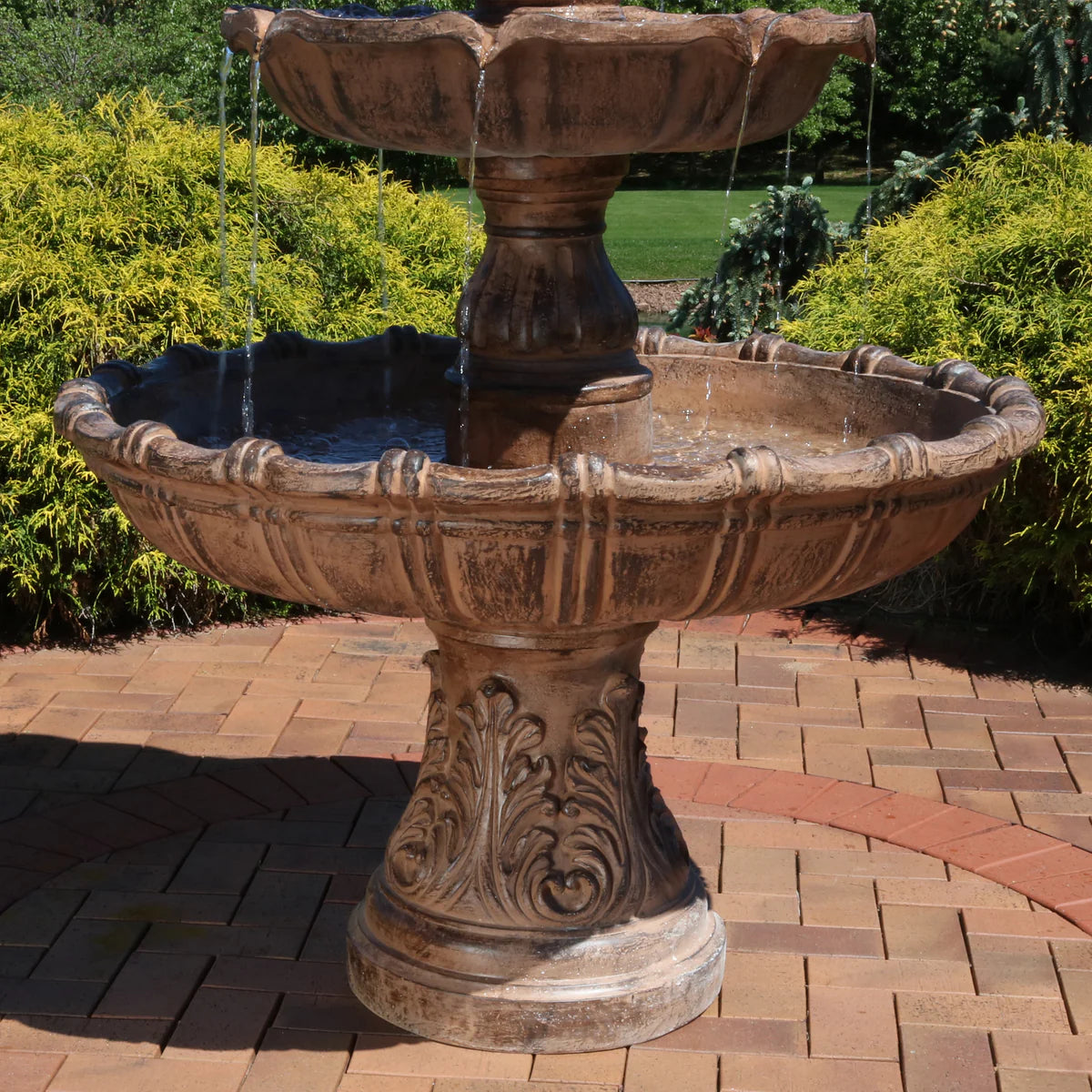 Sunnydaze Large Tiered Ball Outdoor Fountain - 80"