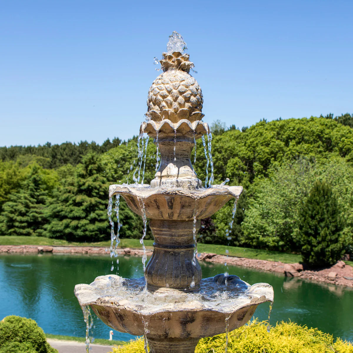 Sunnydaze 4-Tier Grand Courtyard Outdoor Water Fountain - 80"