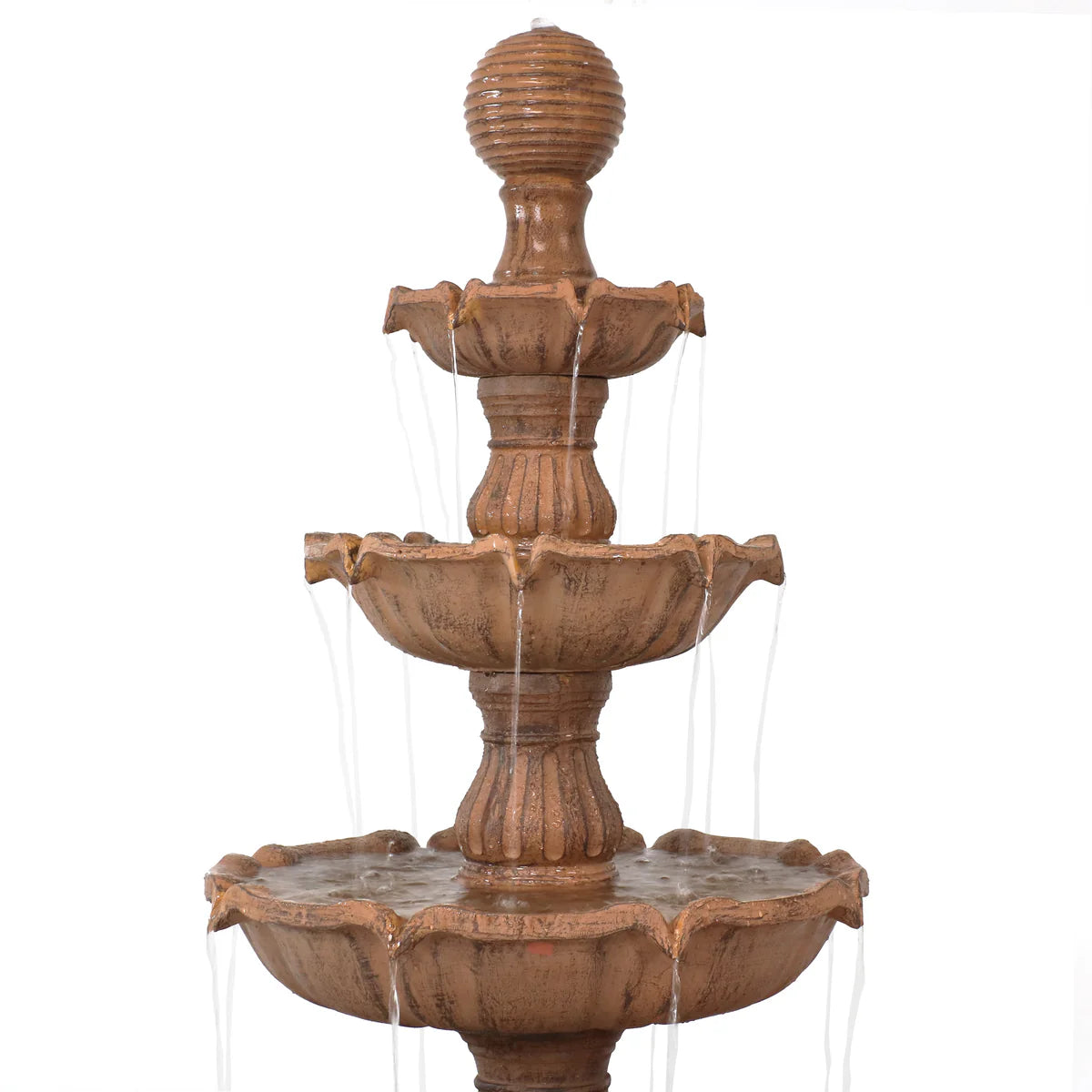 Sunnydaze Large Tiered Ball Outdoor Fountain - 80"