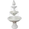 Sunnydaze Welcome 3-Tier Outdoor Water Fountain for Garden - 57" - White