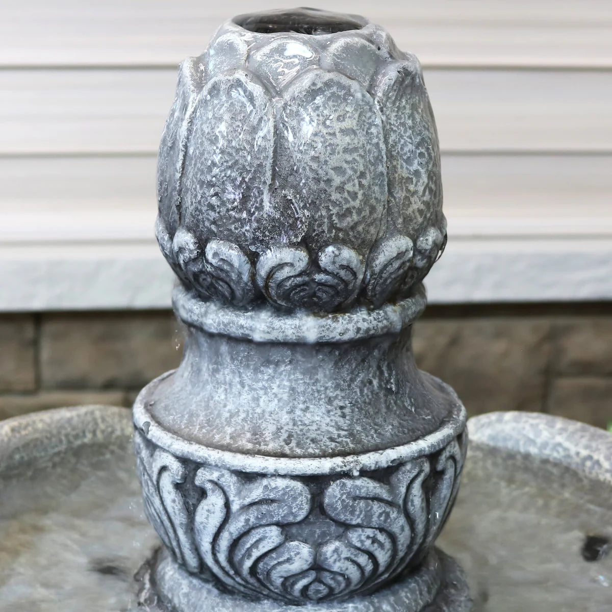 Sunnydaze 2-Tier Outdoor Water Fountain - French Garden Design - 50" - Dusty Gray