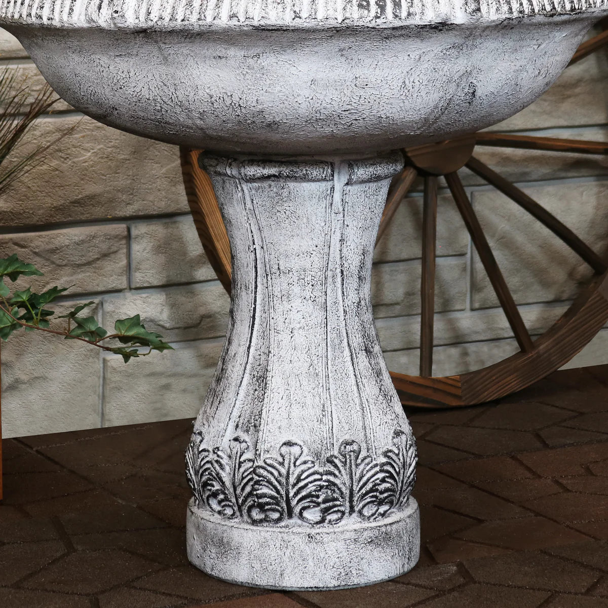 Sunnydaze 3-Tier Outdoor Water Fountain - Mediterranean Reinforced Concrete - 45" - Gray