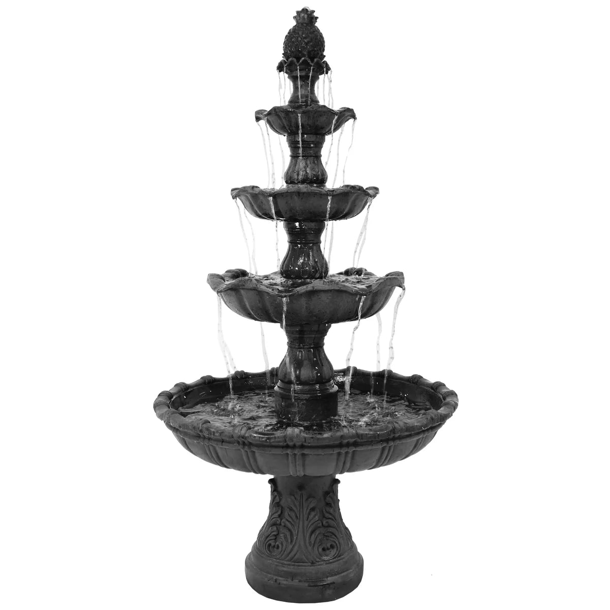 Sunnydaze 4-Tier Grand Courtyard Outdoor Water Fountain - 80"