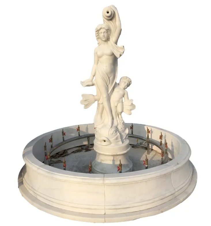 Grace Carved Marble Fountain by Nexus